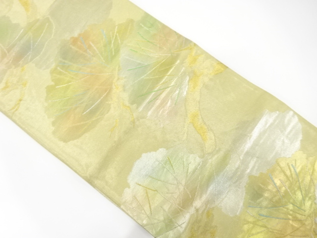JAPANESE KIMONO / ANTIQUE FUKURO OBI / SILK / WOVEN PINE